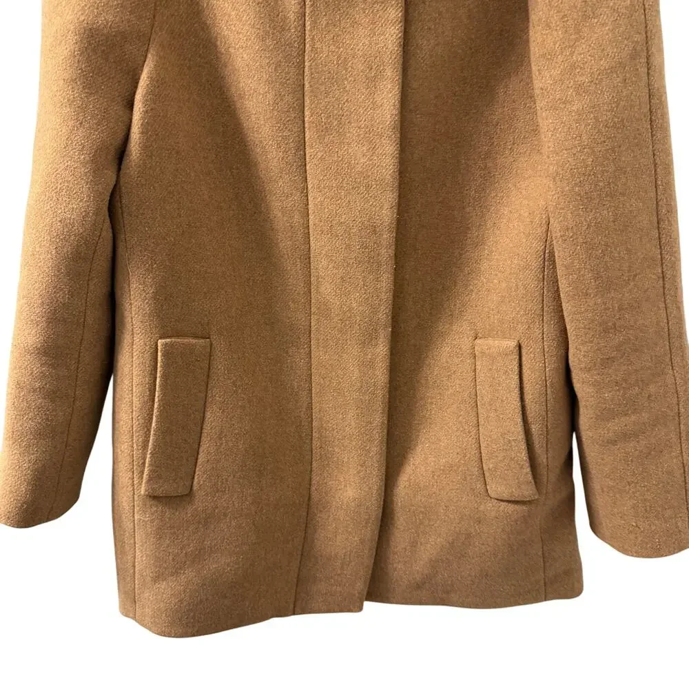 J. CREW $298 HEATHER ACORN WOOL BLEND BUTTON NECK CITY COAT SZ 6 - Picture 7 of 8